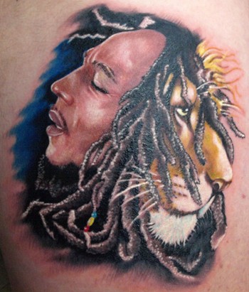 Tattoos - Bob Marley, lion